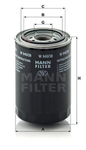 Filtr oleju MANN-FILTER W940/38 W94038
