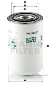 Filtr paliwa MANN-FILTER WK940/15 WK94015