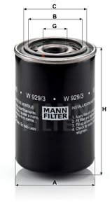 Filtr oleju MANN-FILTER W929/3 W9293