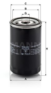 Filtr oleju MANN-FILTER W719/1 W7191