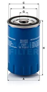 Filtr oleju MANN-FILTER W719/11 W71911