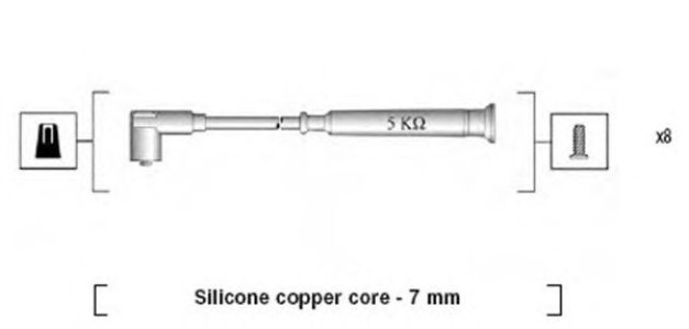 Przewody wysokiego napięcia MAGNETI MARELLI MSK520 komplet 