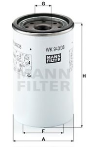 Filtr paliwa MANN-FILTER WK940/38X WK94038X