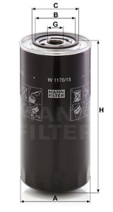 Filtr oleju MANN-FILTER W1170/15 W117015