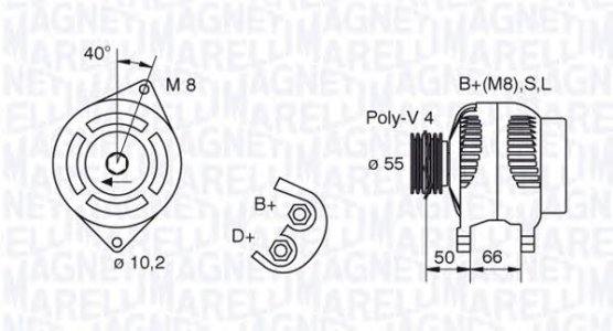 Alternator MAGNETI MARELLI MAN800 46428733