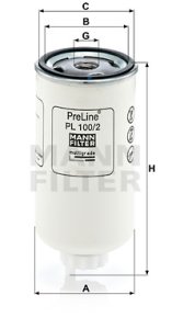 Filtr paliwa MANN-FILTER PL100/2 PL1002