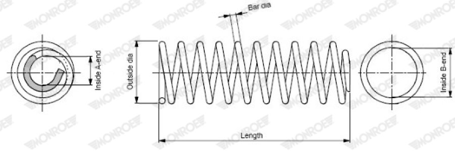 Sprężyna zawieszenia MONROE SP0160 4813133190