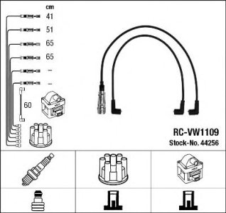 Przewody wysokiego napięcia komplet NGK RC-VW1109 