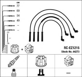 Przewody wysokiego napięcia komplet NGK RC-EZ1215 