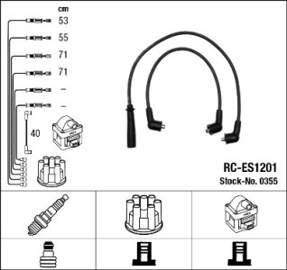 Przewody wysokiego napięcia komplet NGK RC-ES1201 RCES1201