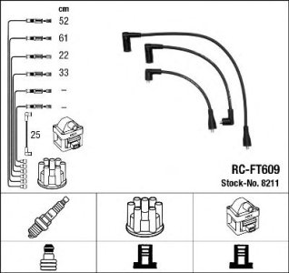 Przewody wysokiego napięcia komplet NGK RC-FT609 RCFT609