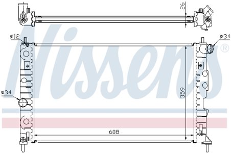 Chłodnica silnika NISSENS 68002A 52466790