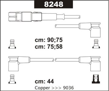 Przewody wysokiego napięcia komplet SENTECH 8248 RCMB207