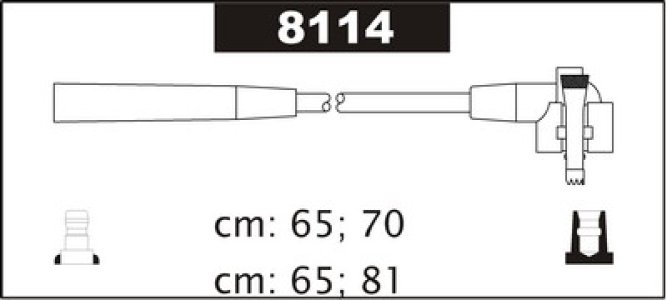 Przewody wysokiego napięcia komplet SENTECH 8114 RCFD544
