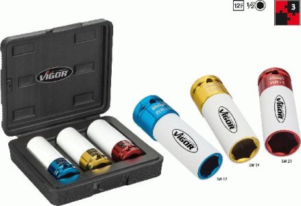 ZESTAW NASADEK UDAROWYCH 1/2” 3 CZ. VIGOR V2522 