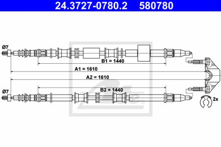 Linka hamulca ATE 24-3727-0780-2 522012