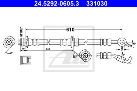Przewód hamulcowy giętki ATE 24-5292-0605-3 