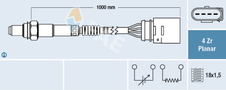 Sonda lambda FAE 77404 06F906262D