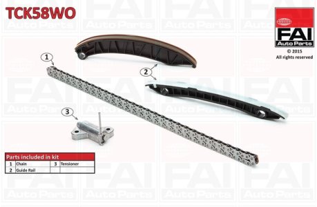 Zestaw łańcucha rozrządu FAI AutoParts TCK58WO 7701476597