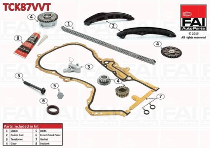 Zestaw łańcucha rozrządu FAI AutoParts TCK87VVT 03C109088E