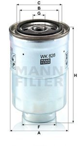 Filtr paliwa MANN-FILTER WK828X WK828