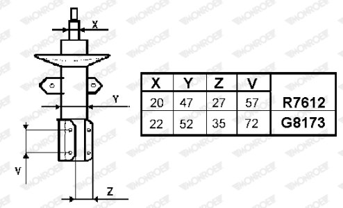 Amortyzator MONROE G8173 543020572R
