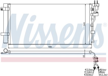 Chłodnica klimatyzacji NISSENS 940260 976062G650
