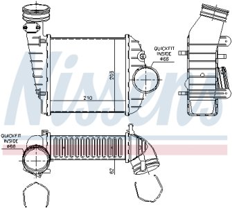 Intercooler NISSENS 96469 3B0145805J