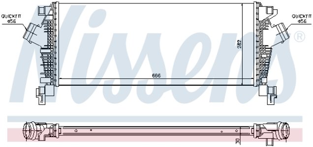Intercooler NISSENS 96547 1302216