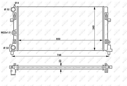 Chłodnica silnika NRF 53024A 6R0121253