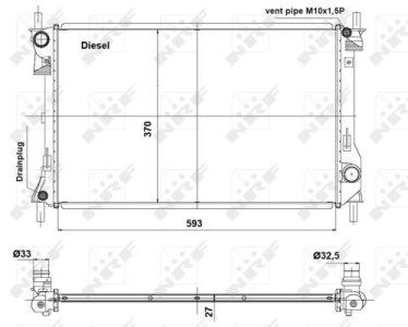 Chłodnica silnika NRF 56040 4839232
