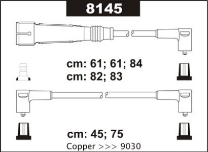 Przewody wysokiego napięcia komplet SENTECH 8145 