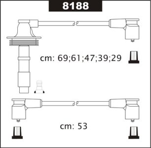 Przewody wysokiego napięcia komplet SENTECH 8188 VL17