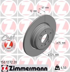 Tarcza hamulcowa ZIMMERMANN 150.1272.20 34211159900