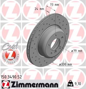 Tarcza hamulcowa ZIMMERMANN 150.3490.52 34116782601