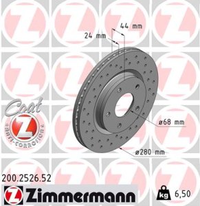 Tarcza hamulcowa ZIMMERMANN 200.2526.52 402061KA3A