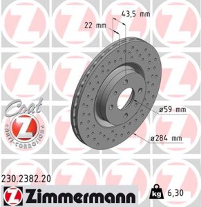 Tarcza hamulcowa ZIMMERMANN 230.2382.20 5741446