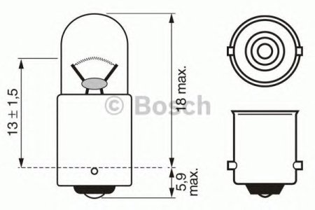 ŻARÓWKA 2W 24V/5W TRUCKLIGHT BOSCH 1987302508 BA9S