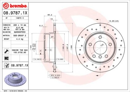 Tarcza hamulcowa BREMBO 08.9787.1X 34216764647