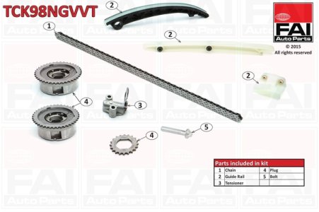 Zestaw łańcucha rozrządu FAI AutoParts TCK98NGVVT TCK98