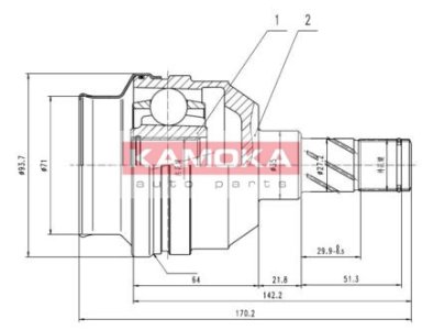 Przegub napędowy KAMOKA 8009 374118
