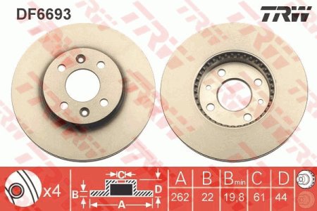 Tarcza hamulcowa TRW DF6693 8671005977