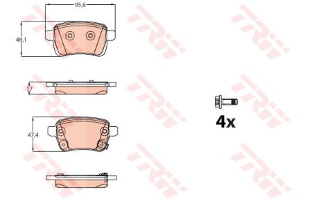 Klocki hamulcowe TRW GDB2093 1605285 tył