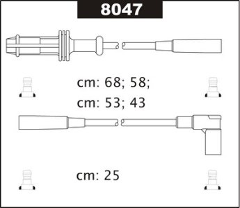 Przewody wysokiego napięcia komplet SENTECH 8047 RCCT601