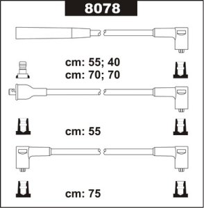 Przewody wysokiego napięcia komplet SENTECH 8078 