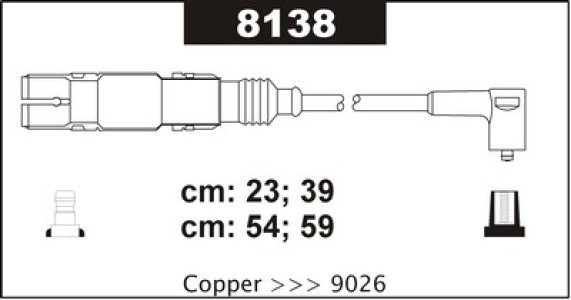 Przewody wysokiego napięcia komplet SENTECH 8138 
