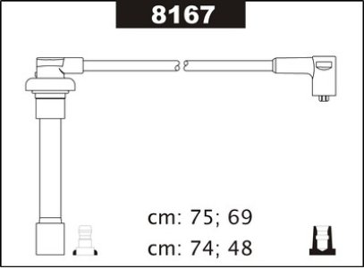Przewody wysokiego napięcia komplet SENTECH 8167 