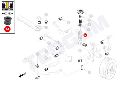 Tuleja amortyzatora TEDGUM 00021529 51771955