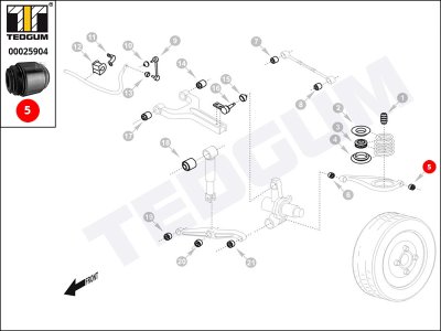Silentblok drążka poprzecznego TEDGUM 00025904 2013520027