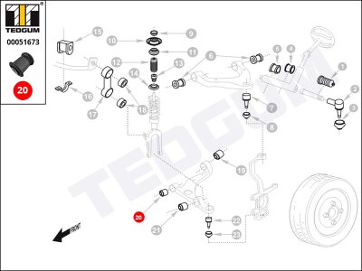 Silentblok wahacza TEDGUM 00051673 7L0407183A